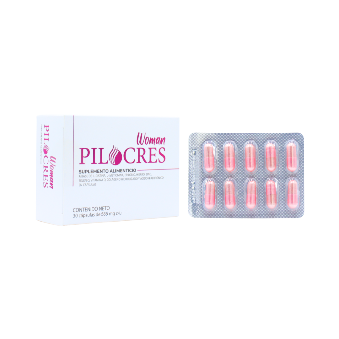 Pilocres Woman Suplemento Alimenticio 30 Cápsulas Fórmula Mujer - Aurea Derma Store 
