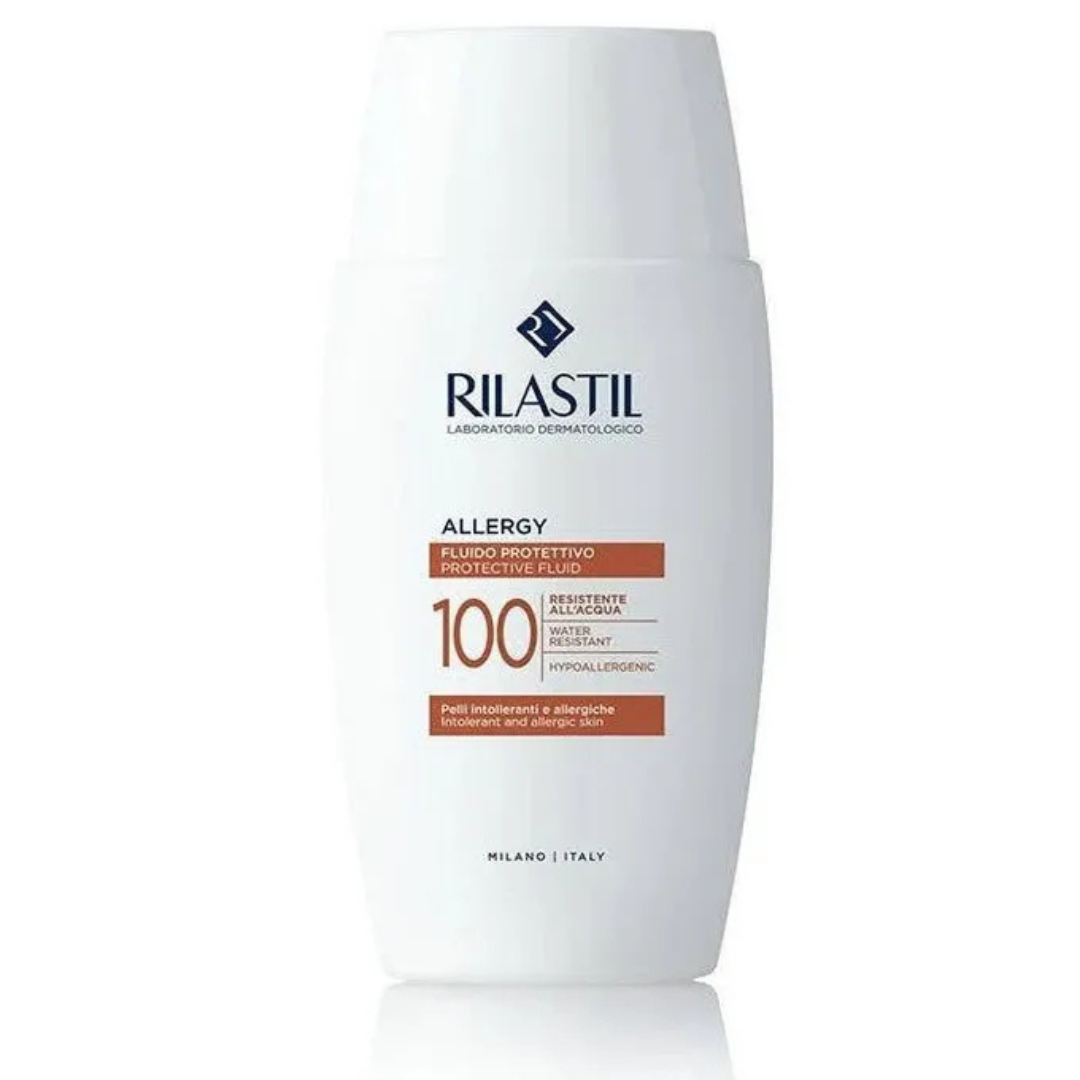Rilastil Sun System Allergy 100 Ultrafluido SPF50+ – Protector Solar para Piel Sensible y Alérgica 50 ml - Aurea Derma Store 