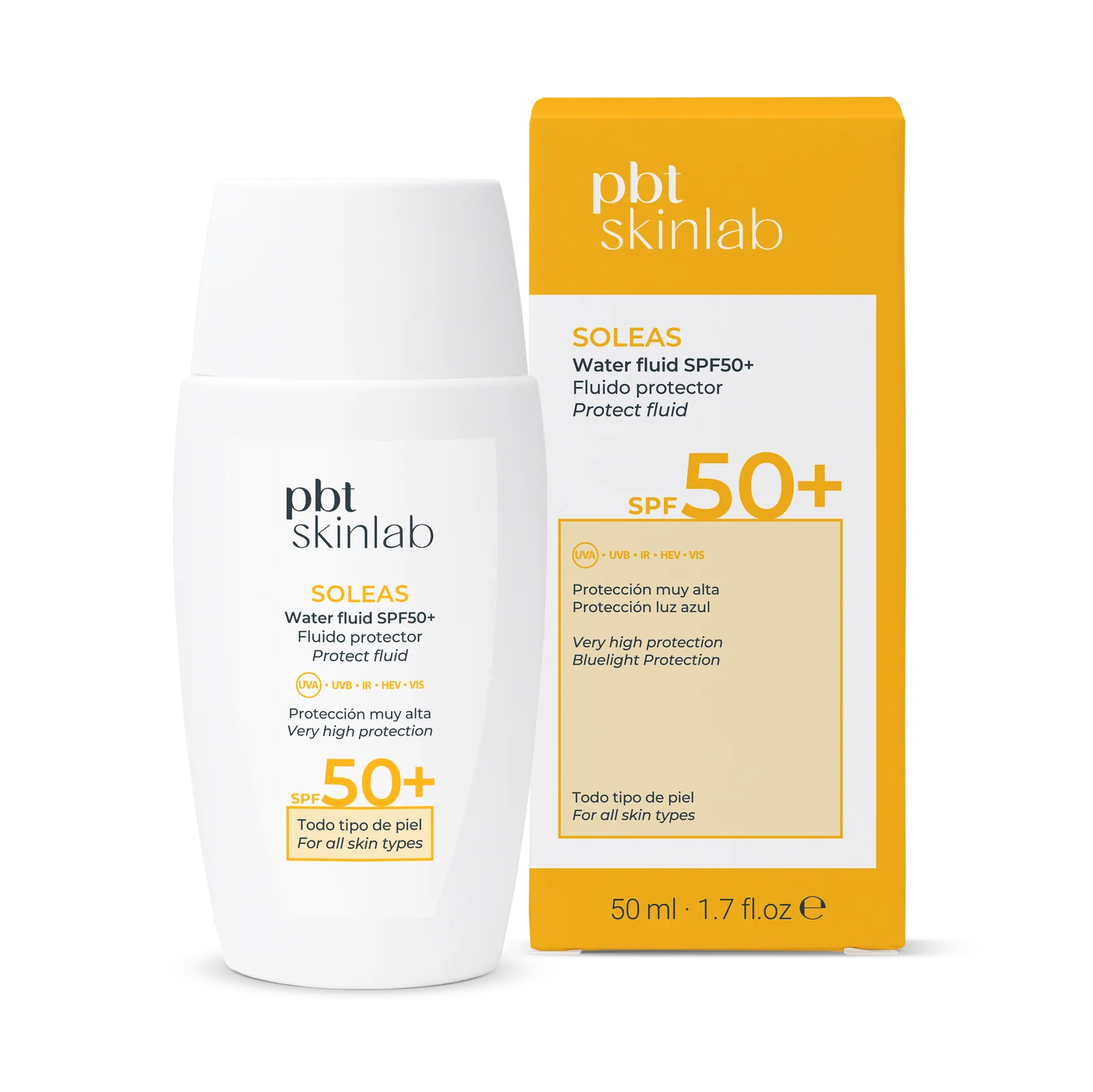 Pbt Skinlab Soleas Water Fluid SPF 50+ 50 ml - Aurea Derma Store  - [GTIN]