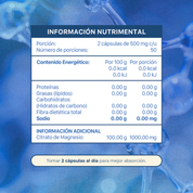Beautimate Citrato De Magnesio 500mg 100 Cápsulas, Alta Absorción, Premium, Vegano Y Natural - 87f6f8-f3