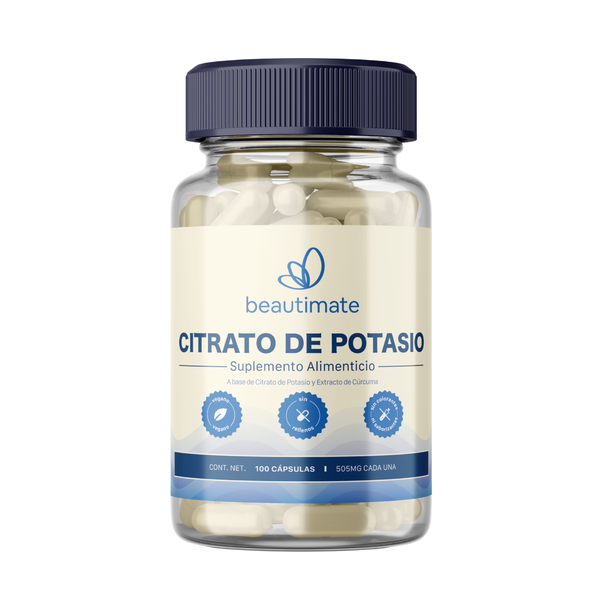 Beautimate Citrato De Potasio 100 Cápsulas 500mg Veganas - 87f6f8-f3