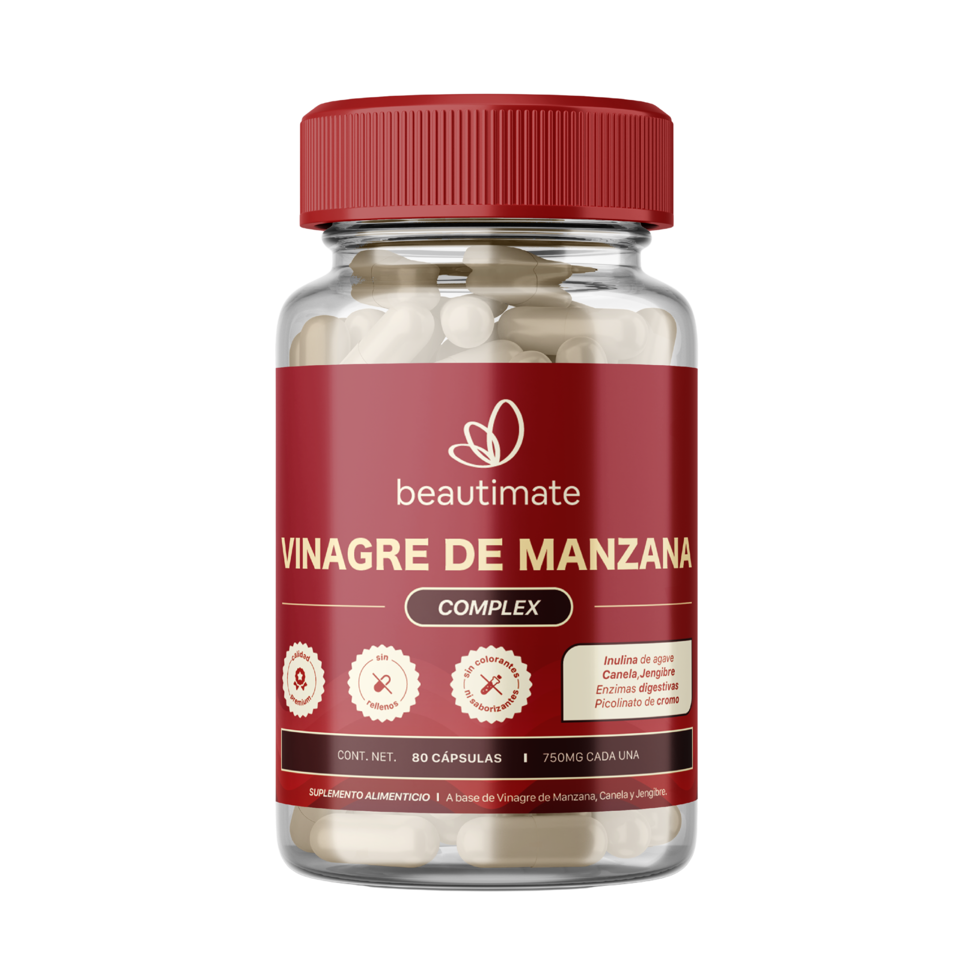 Beautimate Vinagre De Manzana Complex 750mg 80 Cápsulas - 87f6f8-f3