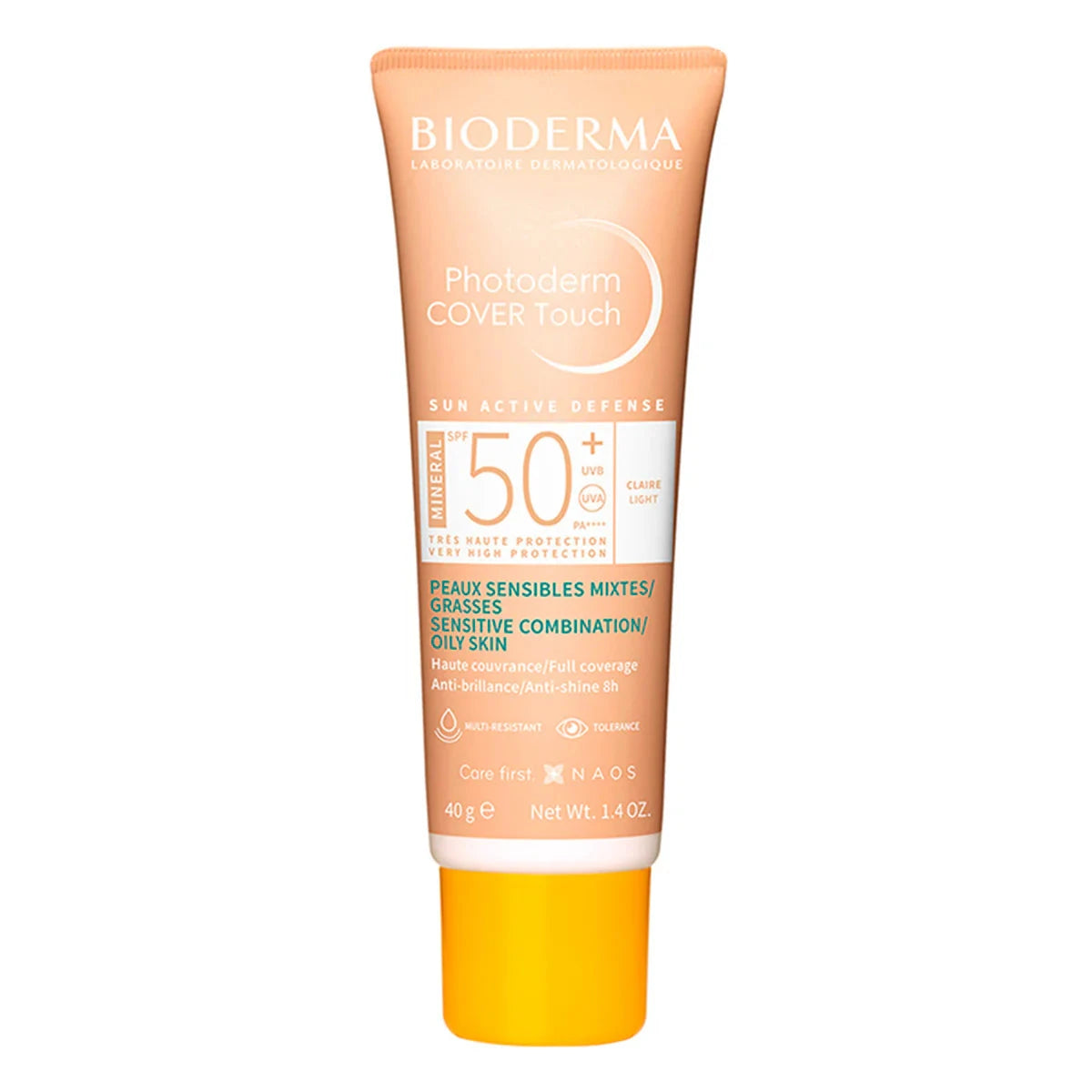 Bioderma COVER TOUCH MINERAL FPS 50+ TONO CLARO 40 g - Aurea Derma Store 