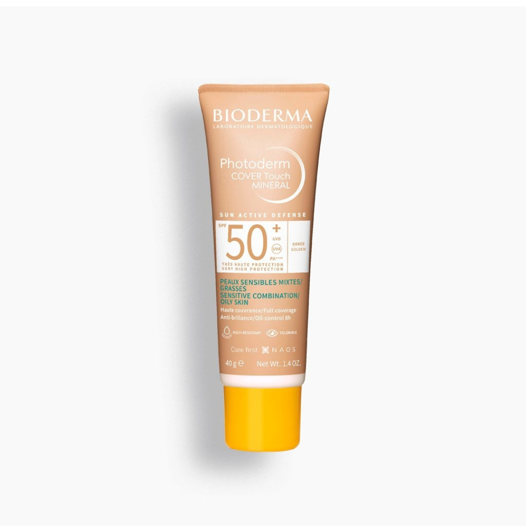 Bioderma COVER TOUCH MINERAL FPS 50+ TONO DORADO 40 g - Aurea Derma Store 
