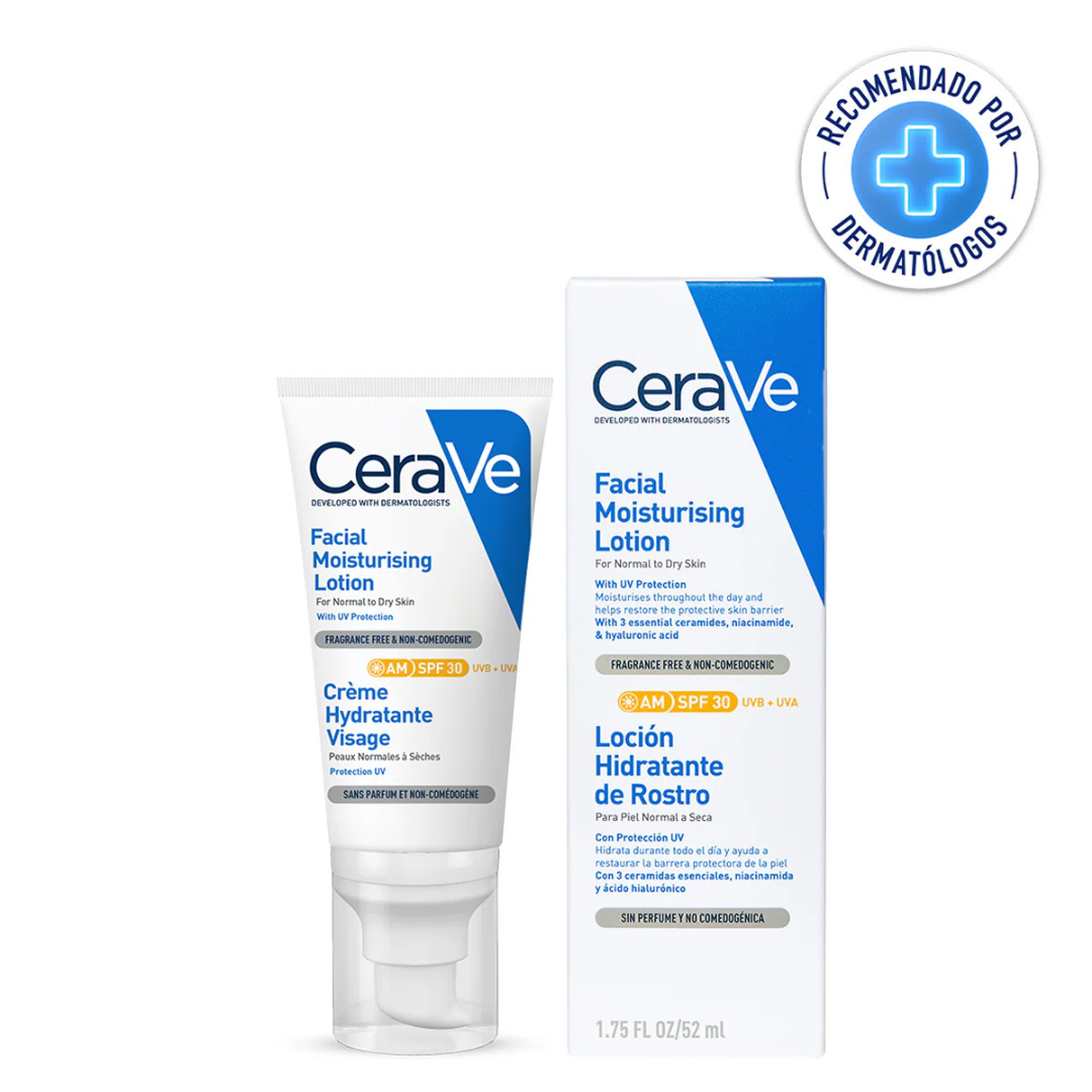 Cerave  Loción Hidratante De Rostro Fps30 52Ml - Aurea Derma Store 