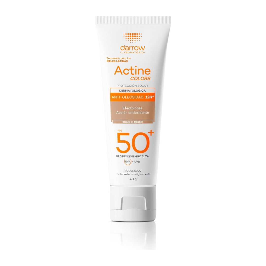 Darrow Actine Colors Protector Solar FPS50+ Para Giel Grasa Tono 1  Claro 40G - Aurea Derma Store 