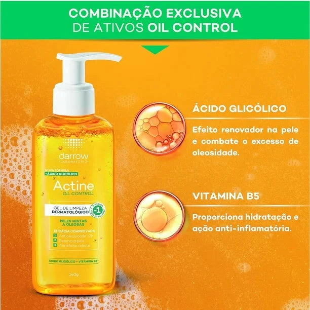 Darrow Actine Oil Control Gel limpiador para piel grasa 400 gr - Aurea Derma Store 
