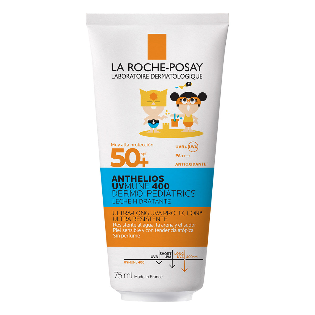 La Roche-Posay Anthelios Uv Mune 400 Dermopediatrics Milk FPS 50+ 75ml - Aurea Derma Store 