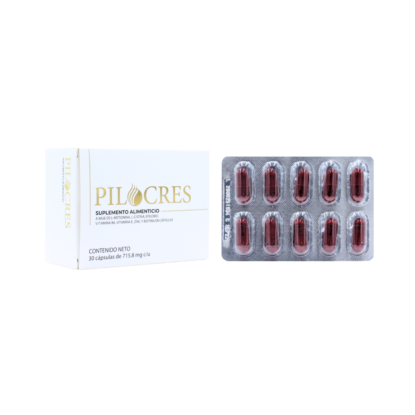Pilocres Suplemento Alimenticio 30 Cápsulas - 87f6f8-f3